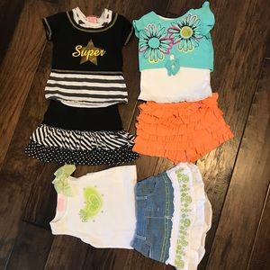 3T, 6 piece lot, 3 outfits. Girl.